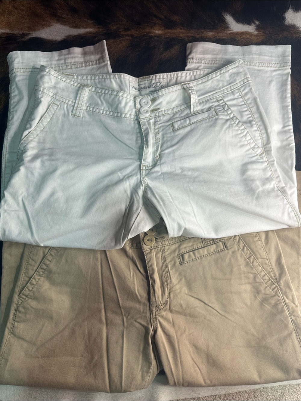 Aéropostale Y2K Low Rise Pants Bundle – Tan & White